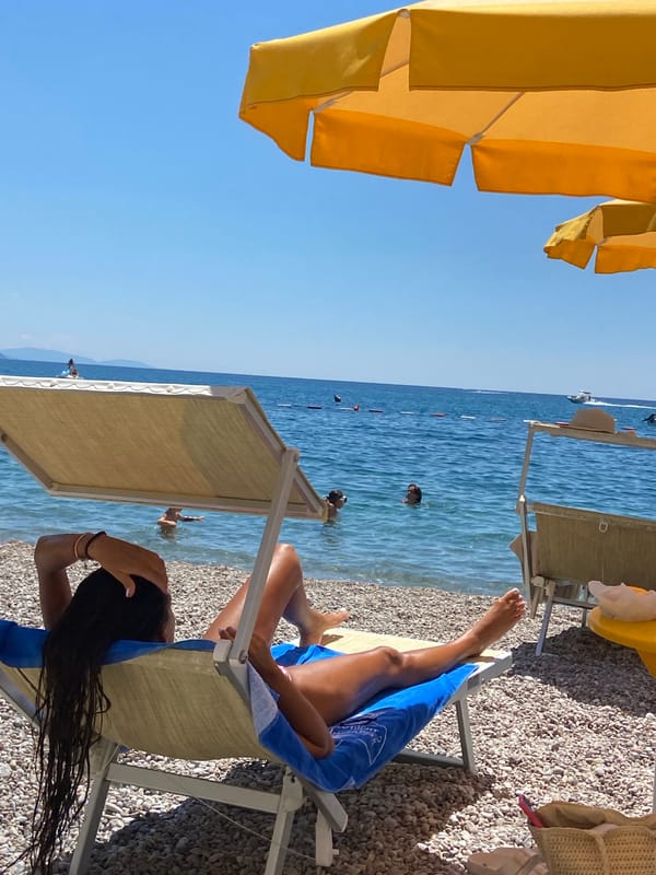 Lazy beach morning on the Montenegrin coast