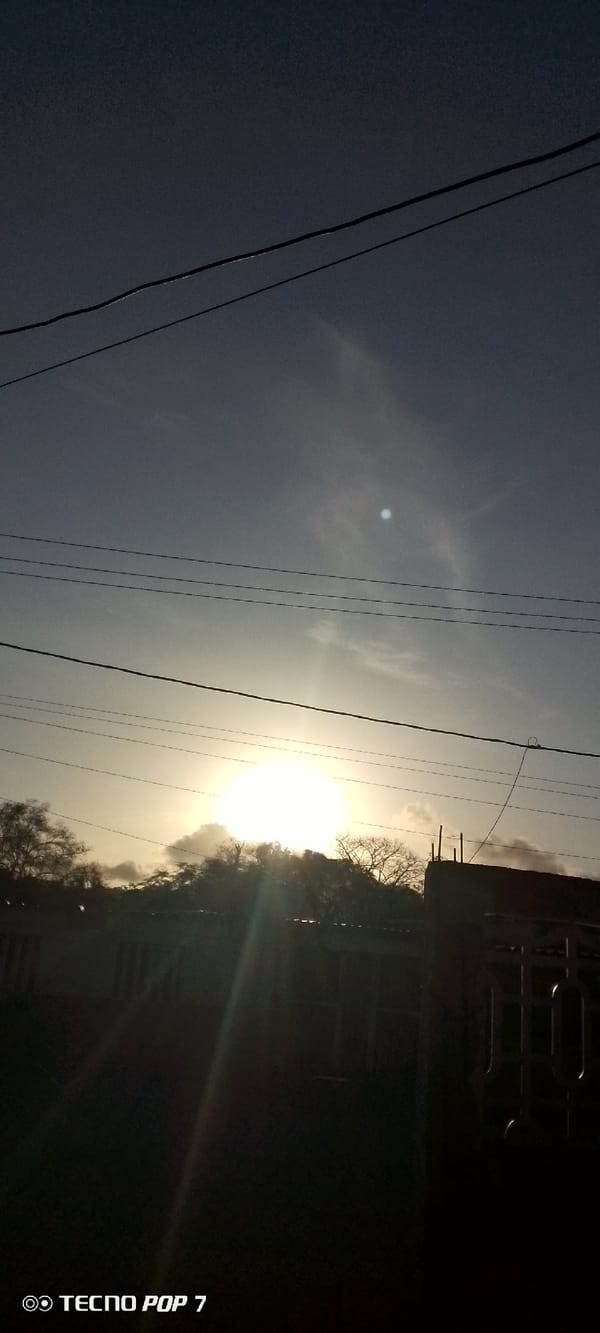 Witness documents sunrise progression over Altagracia, Venezuela