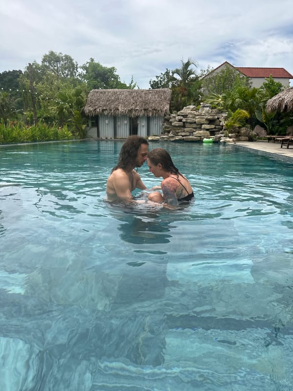 Pool romance in Nam Hoa Lư Ward, Vietnam
