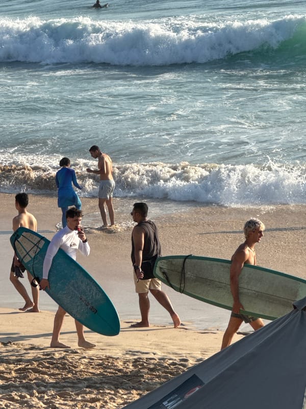 Morning beach activity documented at Kuta Selatan, Indonesia