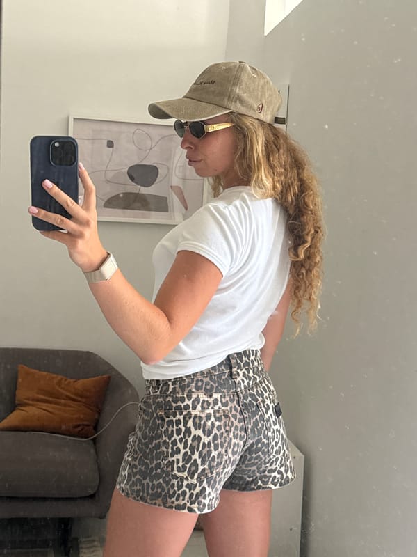 Mirror outfit check in a Tel Aviv apartment