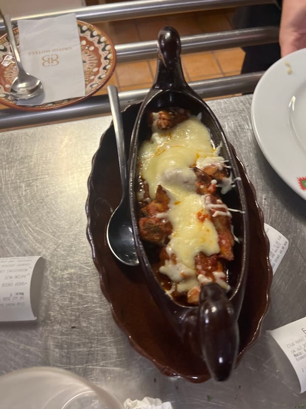Full restaurant meal documented across courses in Varna