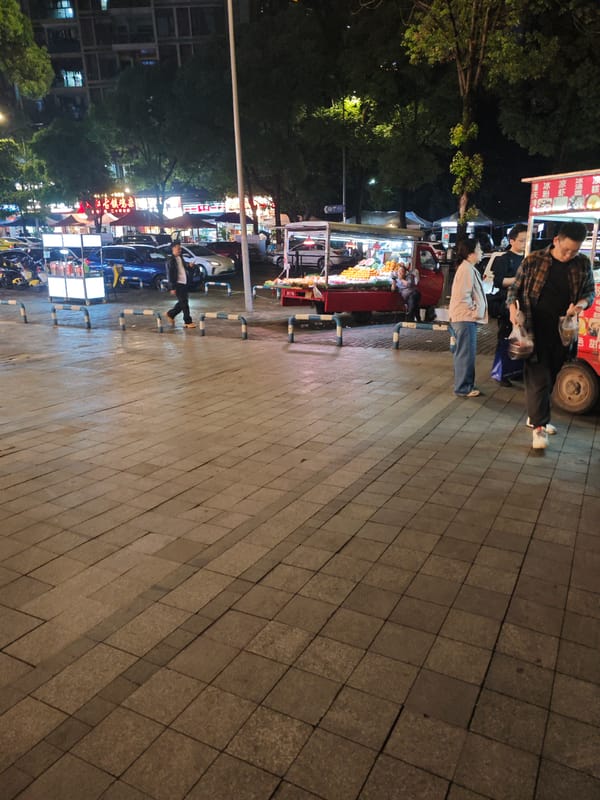 Evening street life documented across Liangjiang and Chongqing