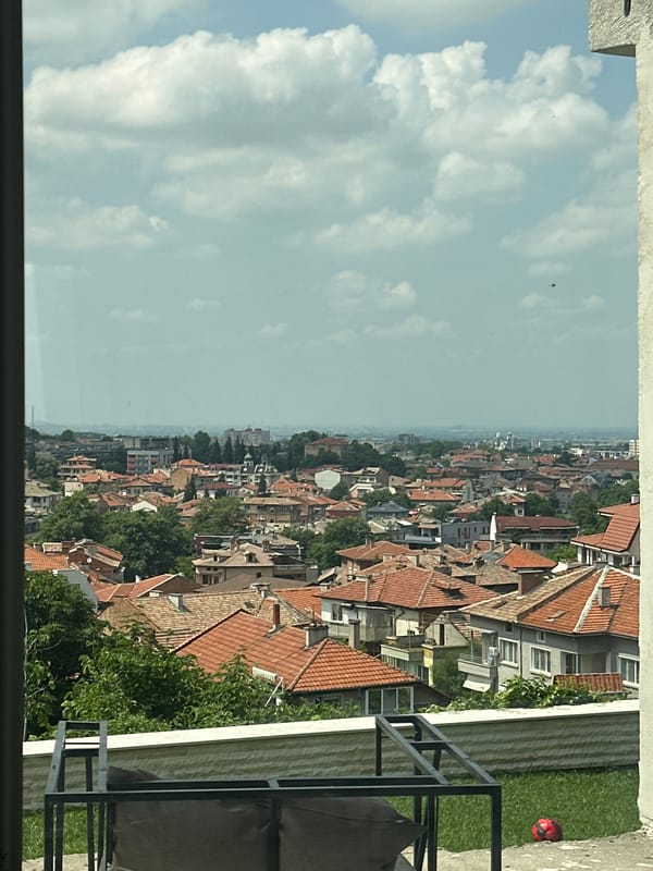 Morning routine documented from elevated home in Asenovgrad, Bulgaria