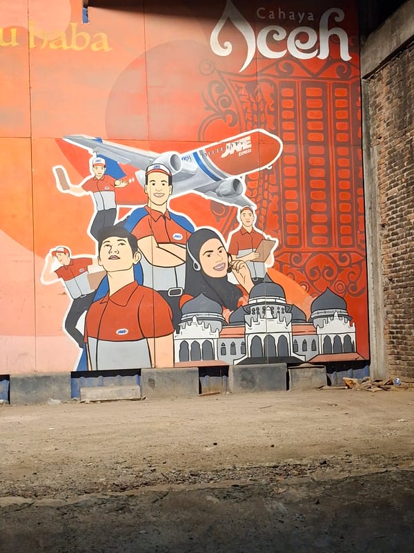 Street art and building views documented in Lhokseumawe