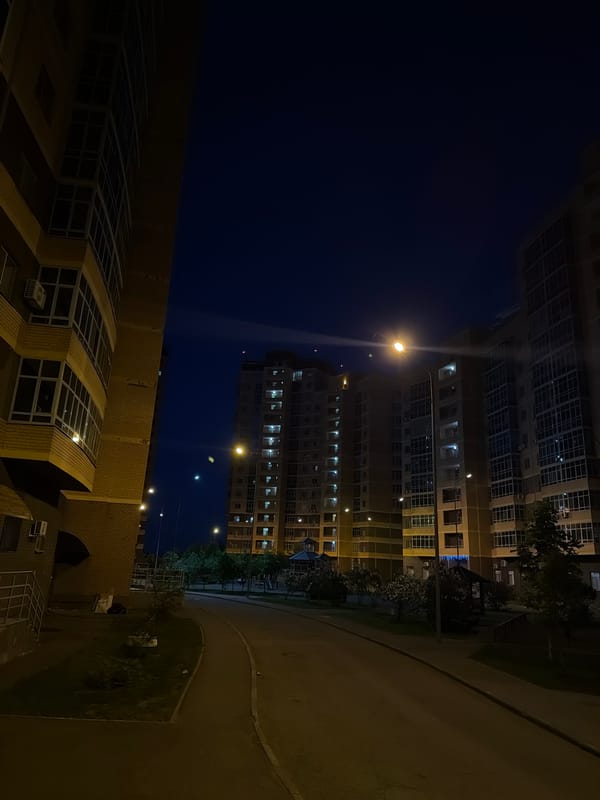 Nighttime urban scene captured in Kazan, Russia