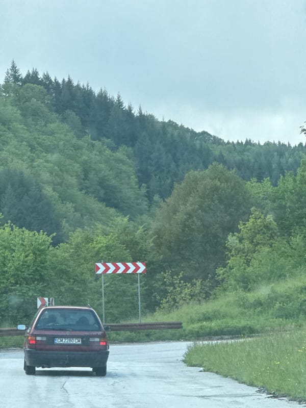 Rural road scenes documented in Chokmanovo, Bulgaria countryside