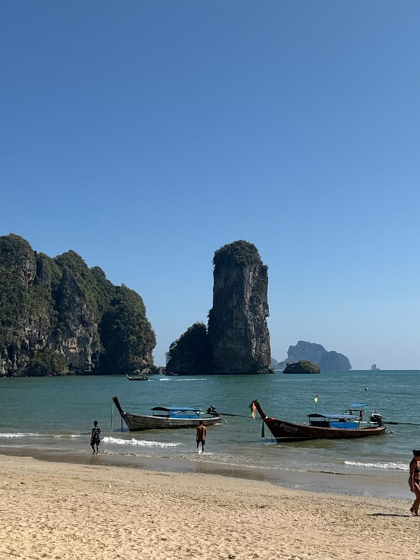 Beach scene captured in Ban Ao Nang, Thailand