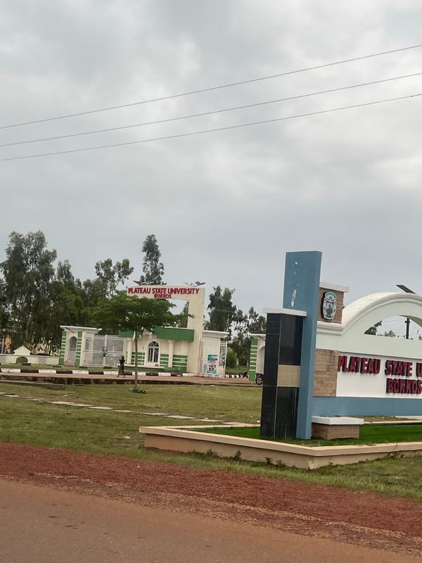 Arrival at Plateau State University, Bokkos, Nigeria