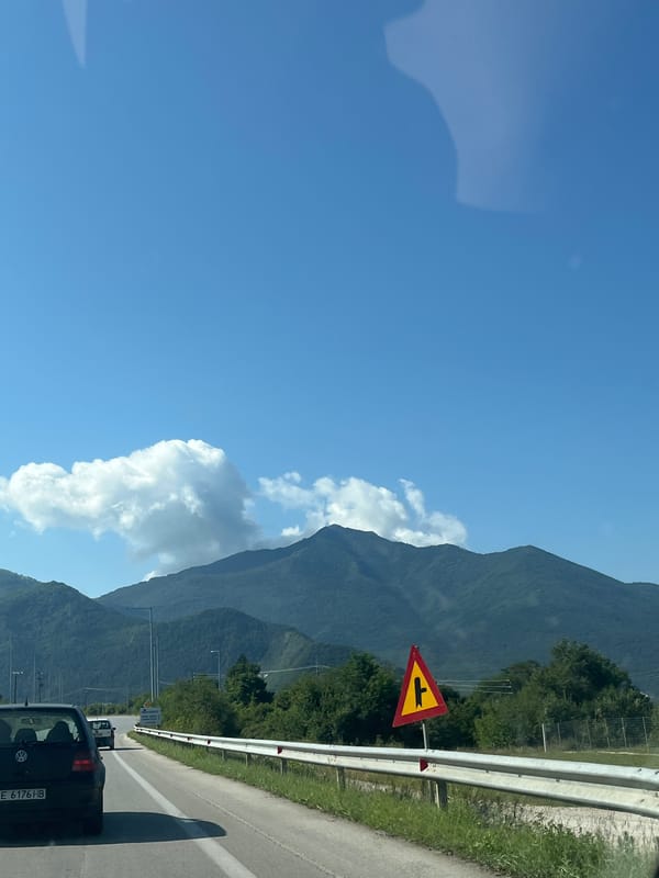 On the road through Kato Nevrokopi, northern Greece