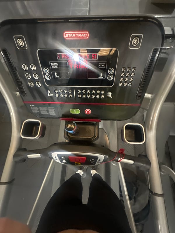 Morning treadmill workout captured in Tonbridge and Malling