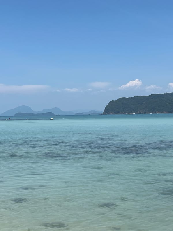 Clear turquoise waters observed at Ban Bang Khao coast