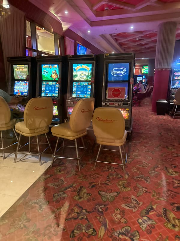 Casino interior, social media content captured in Shkotovo