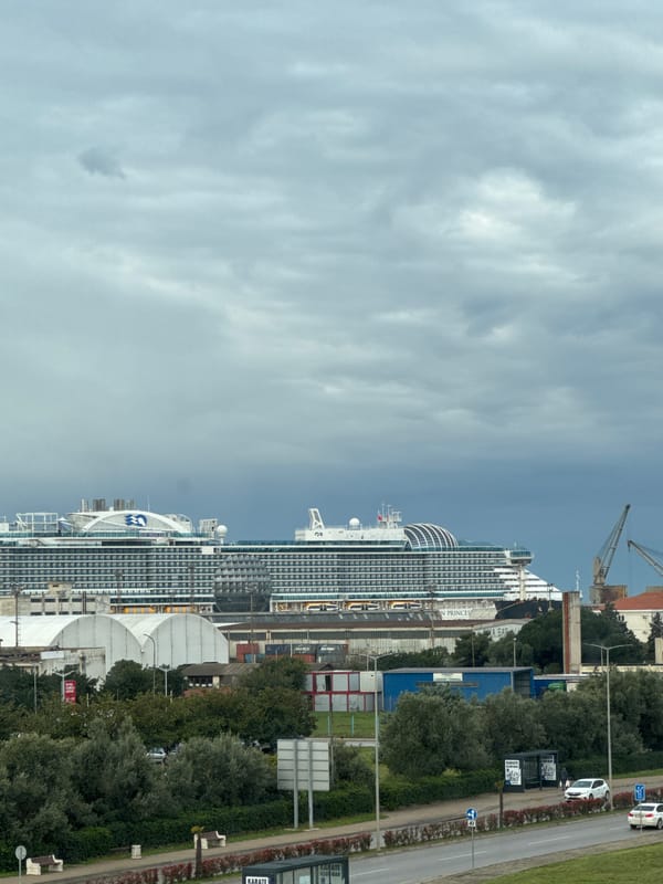Princess Cruises ship docks at Bar, Montenegro port