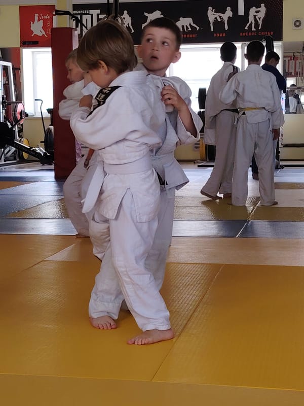 Children practice martial arts in Chaikovsky dojo