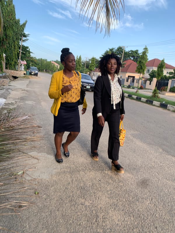 Early morning street life in residential Abuja, Nigeria