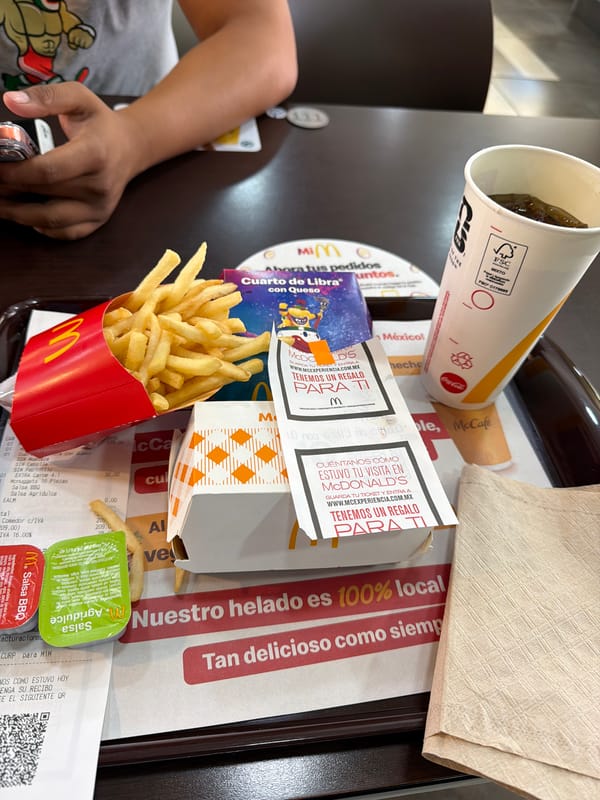 Person dines at McDonald's in San Andrés Cholula, Mexico
