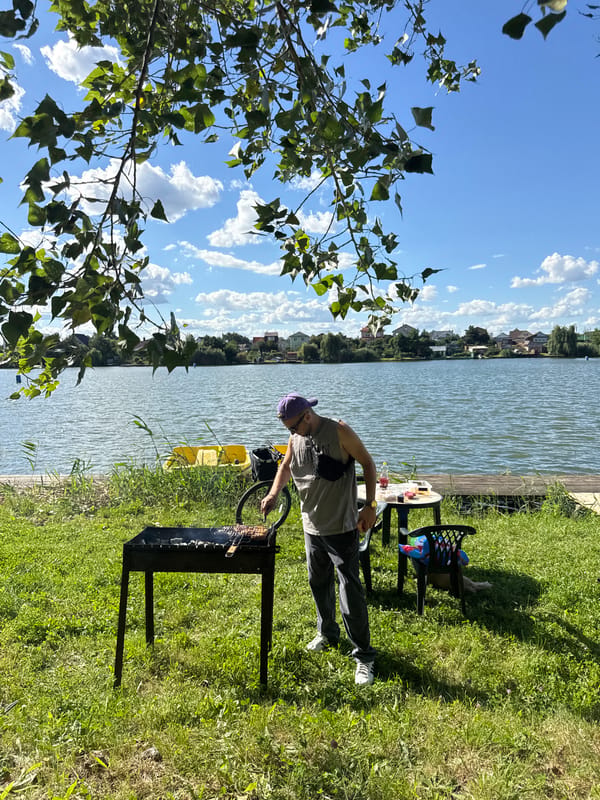 Lazy summer cookout by the lake in Engels, Russia
