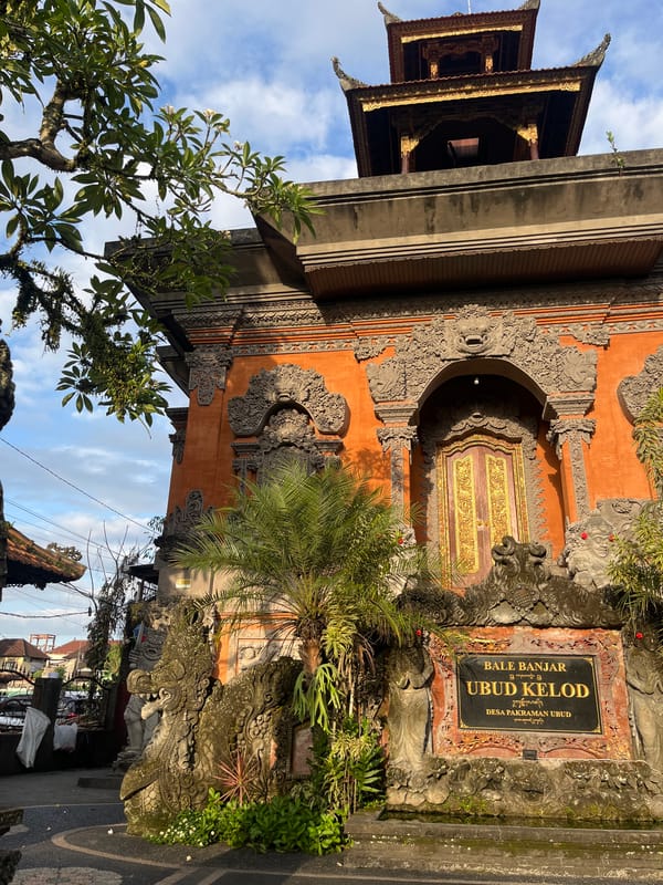Traditional Balinese temple gate photographed in Ubud District