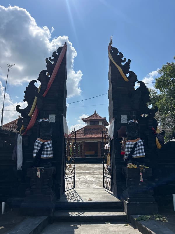 Balinese temple grounds and a poodle-filled interior in Kediri