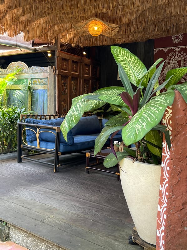 Traditional Balinese statuary and gardens documented in Ubud area