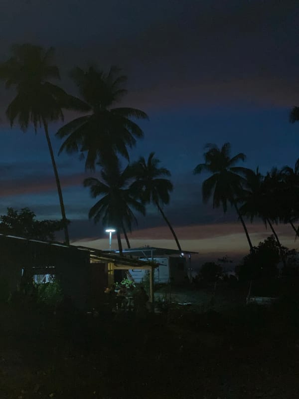 Twilight scenes documented in Baan Taling Ngam coastal village