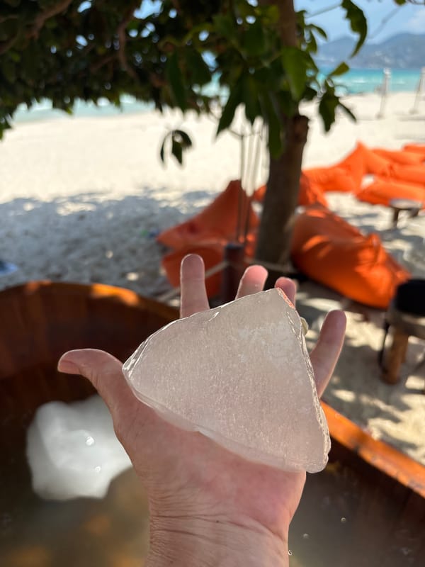 Morning ice bath session captured at Thai beach resort