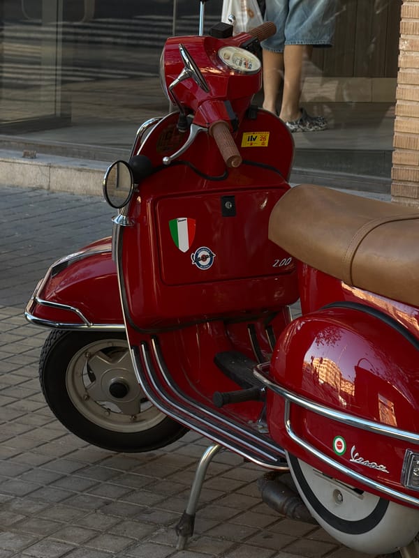 Street scenes, snacks, a classic scooter, and koala masks