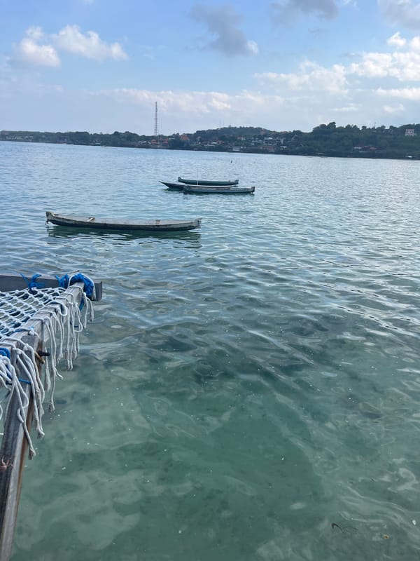 Quiet resort evening on the water in Nusa Penida