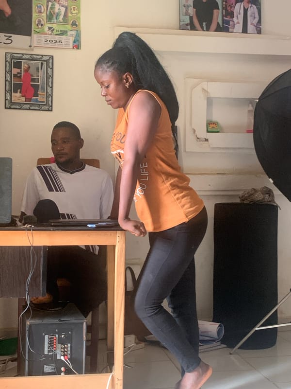 Behind-the-scenes of a photo and makeup session in Akwanga