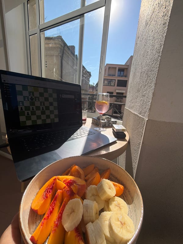 A lazy afternoon in Ruse — chess, a drive, and a riverside spot