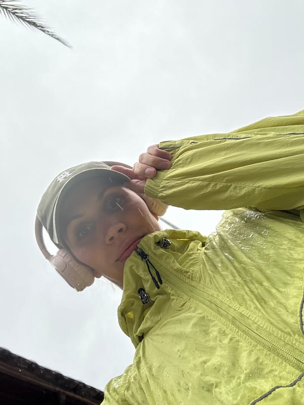 Woman in distinctive outfit documented across Fethiye, Turkey