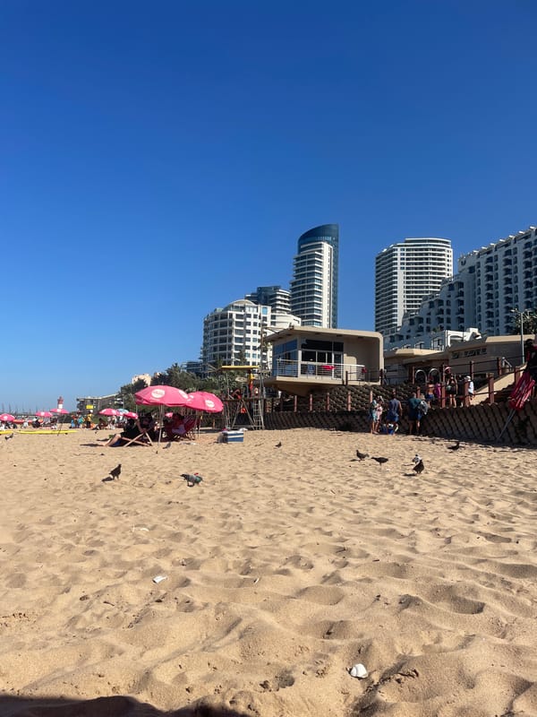 Ordinary beach day captured at Umhlanga, South Africa