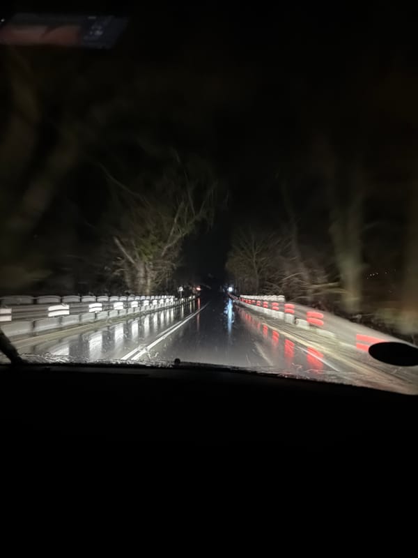 Night railroad tracks viewed in Bulgarian countryside