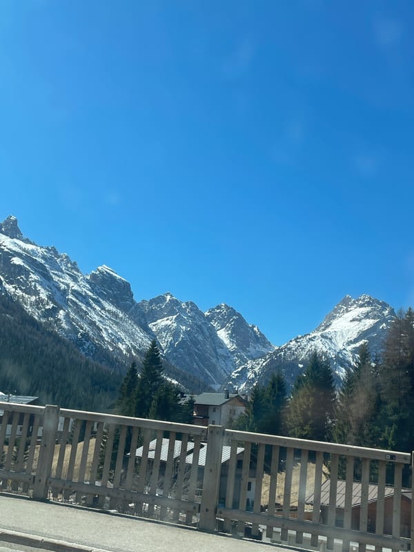 Alpine scenes and car interior captured in Sappada, Italy