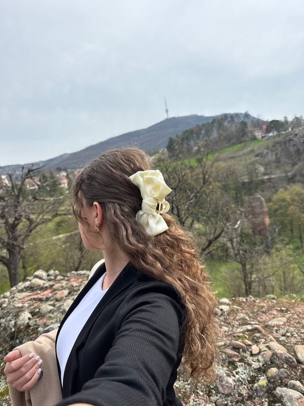 Tourist visits Bulgaria's Belogradchik Rocks natural formation