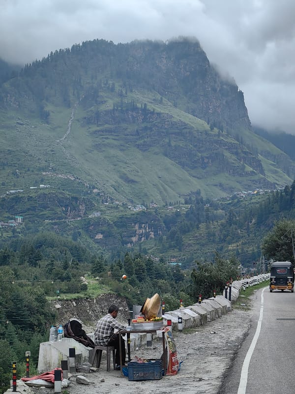 Quiet morning scenes across a misty Himachal Pradesh valley
