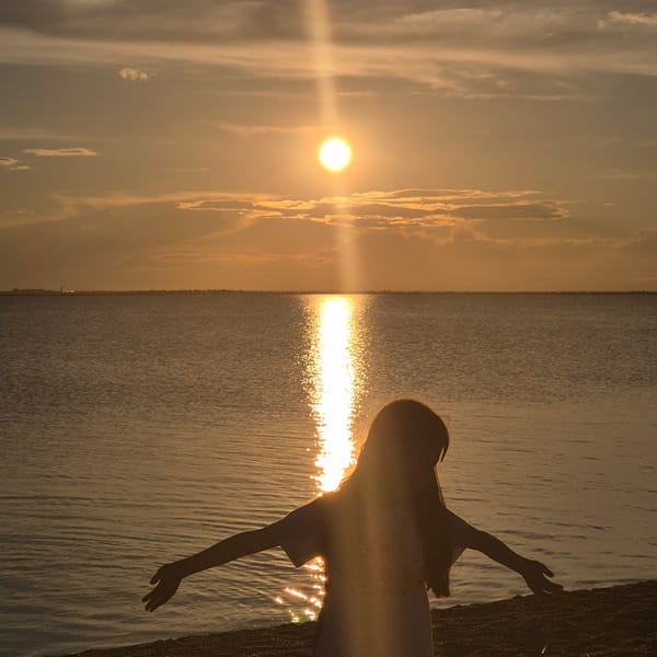 Sunset lakeside moment in Kokshetau, Kazakhstan