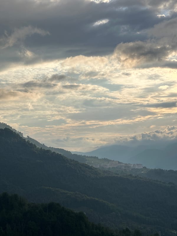 Mountain resort landscape documented in Estosadok, Russia