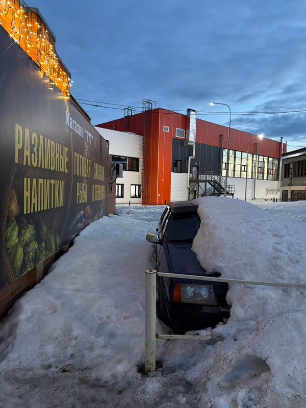 Car stuck in snow, graffiti spotted in Kodinsk