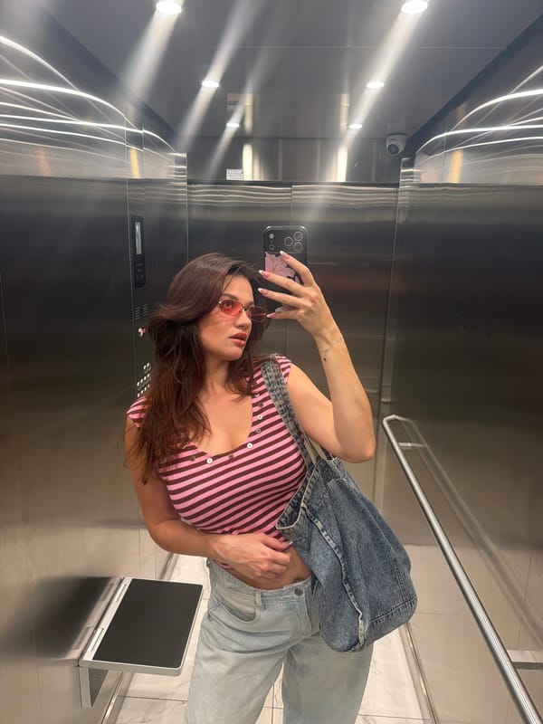 Woman Takes Selfie in Belgrade Elevator