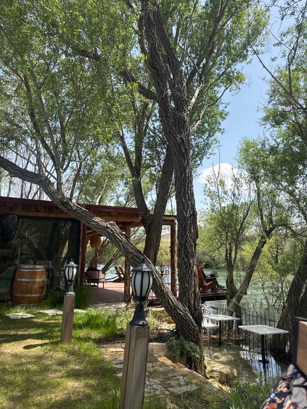 Riverside cafe visit documented in Avanos, Turkey