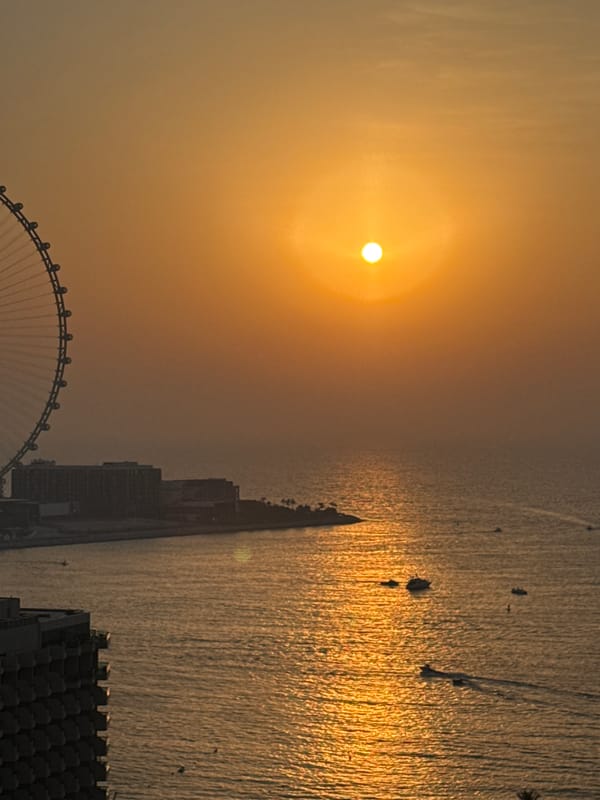 Arabian Gulf sunset, multiple angles, Dubai coastline