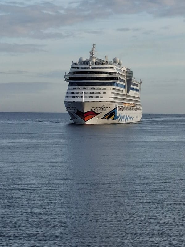 AIDA cruise ship spotted near Rostock, Germany