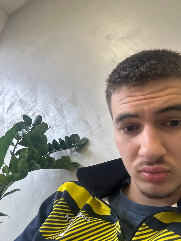 Man takes selfie with plant in Sofia