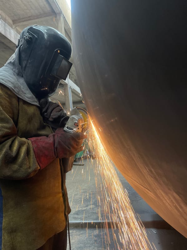 Industrial welding work observed at Montenegro facility