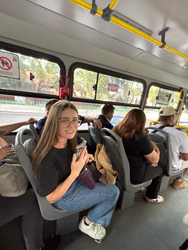 Bus passenger and poke bowl dinner documented same evening