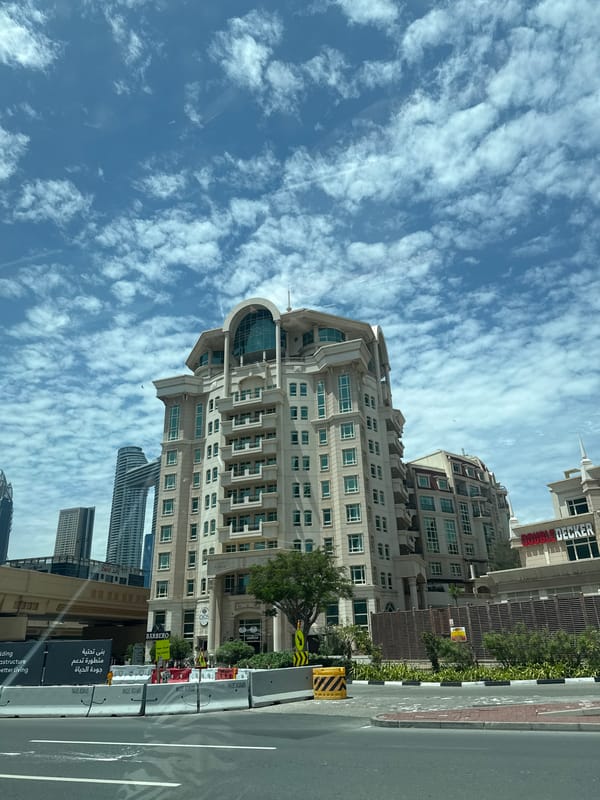 Dubai urban architecture documented in street-level observation