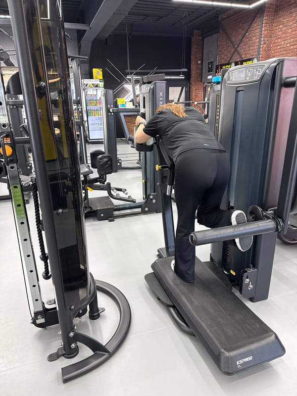 Woman exercises at gym in Votkinsk, Russia