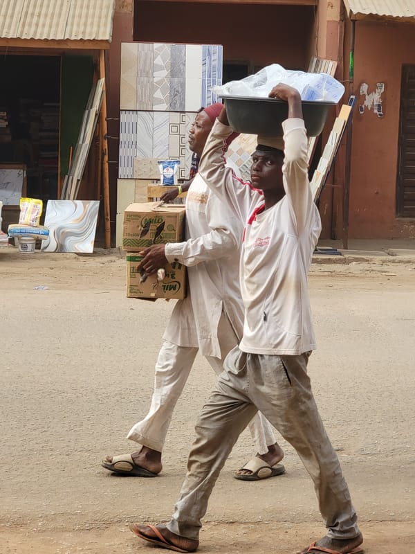 Morning street life documented in Maiburiji, Nigeria